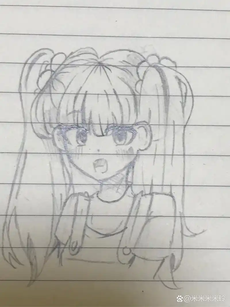 画的大脸妹和小衰