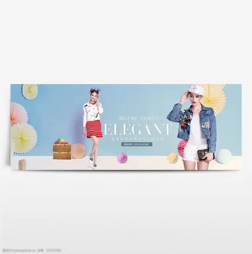 淘宝电商海报服装女装banner背景