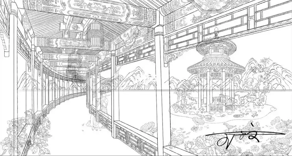 颐和园长廊插画