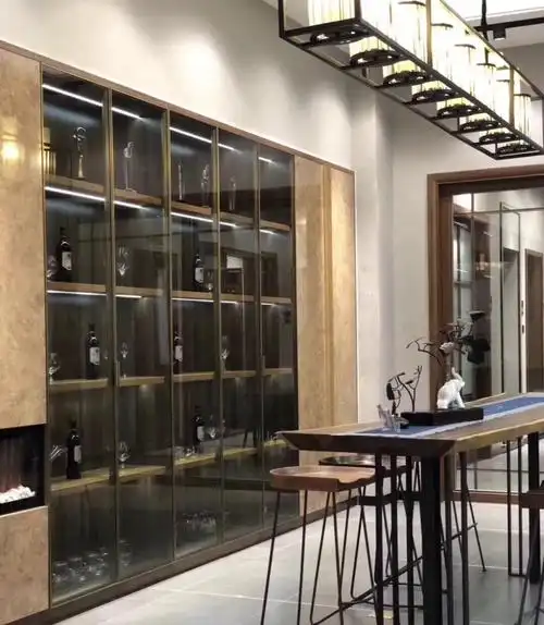 透明玻璃门展示柜储物柜定制现代轻奢极简风推拉门