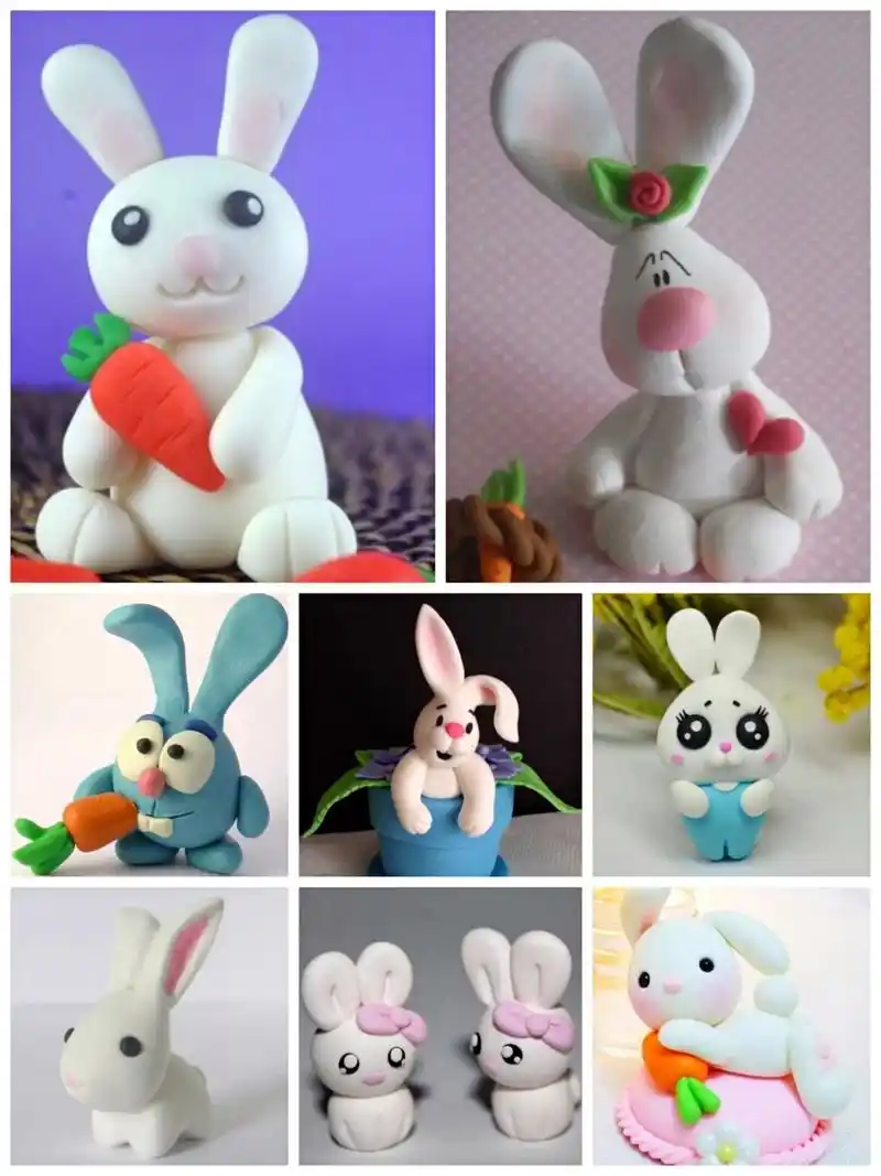 粘土手工兔子|幼儿创意黏土橡皮泥手工diy 粘土手工兔