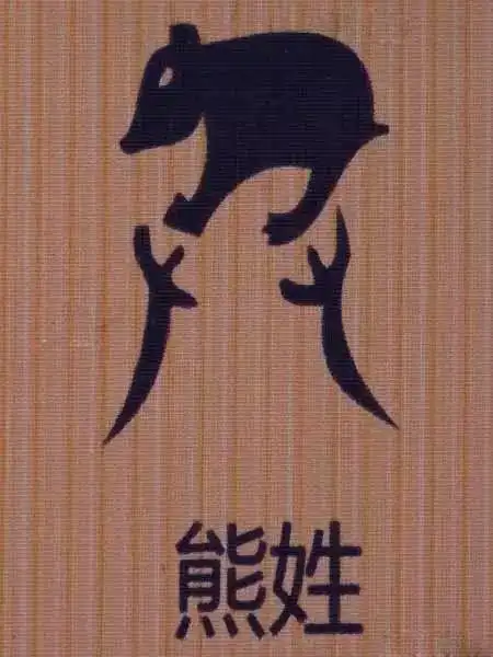 熊姓图腾两只手供奉着一头熊.熊姓出自黄帝,而黄帝又是伏羲的后裔.