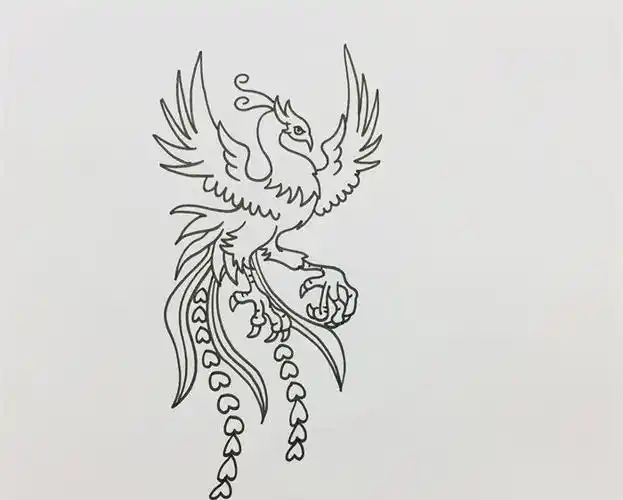 火凤凰怎么画动物简笔画简笔画大全凤凰简笔画图片大全凤凰简笔画步骤