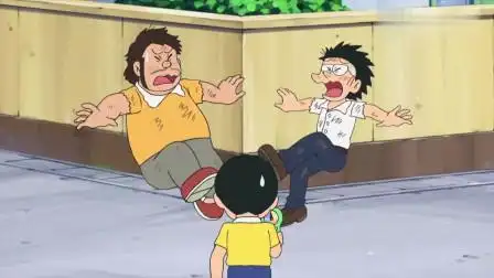 哆啦a梦:胖虎摔倒了,小夫在一旁笑,胖虎把小夫给揍了