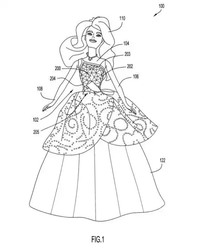 doll with faceted bodice portion