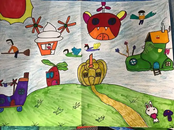 缤纷世界 手绘未来———保定市新市场小学三年级科幻画作品集