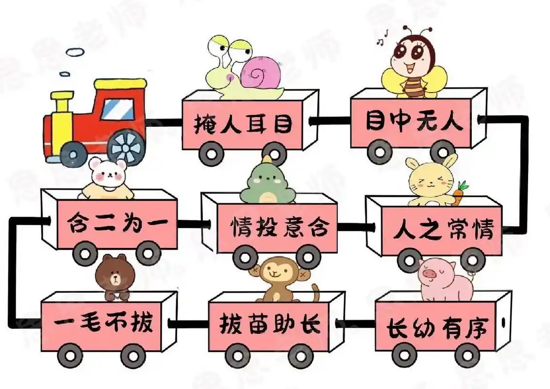 成语接龙幼儿园卡通画