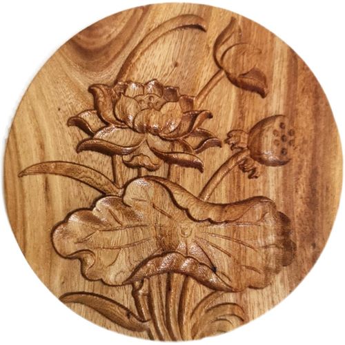 实木木木雕花壁画木板装饰画荷花莲花图案壁挂木雕