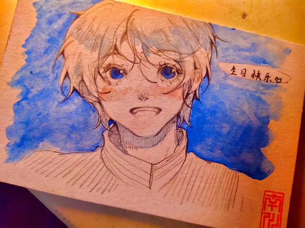 想陪你度过每一个生日#生贺 #绘画 #摸鱼 #原创  - 抖音