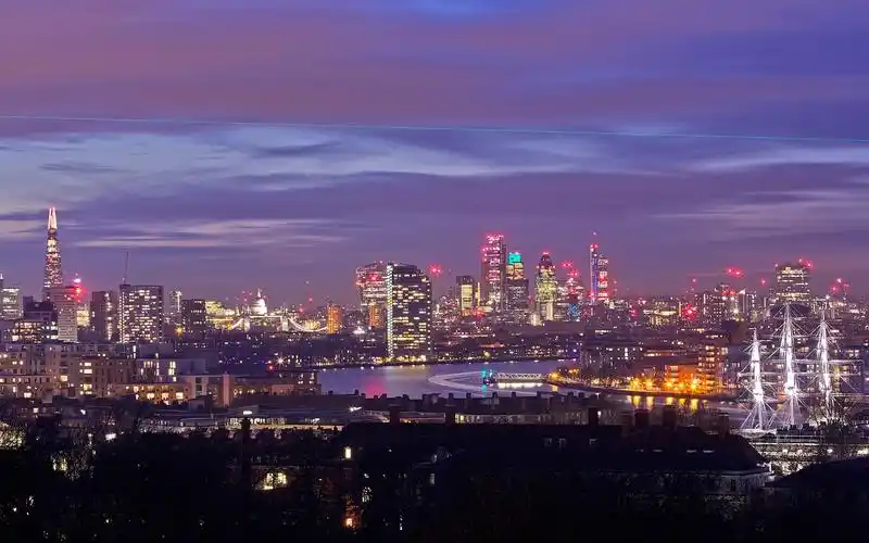 英格兰,伦敦,摩天大楼,建筑物,灯光,夜晚