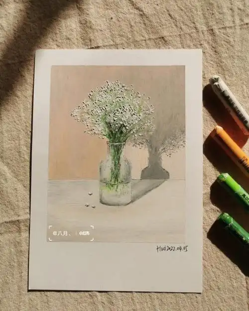 油画棒满天星我和春天有个约绘19