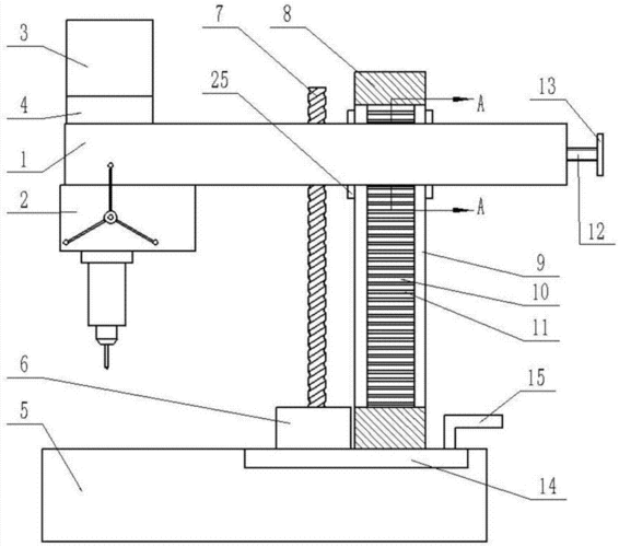 一种立式钻床升降机构制造技术,台钻升降结构图专利_技高网