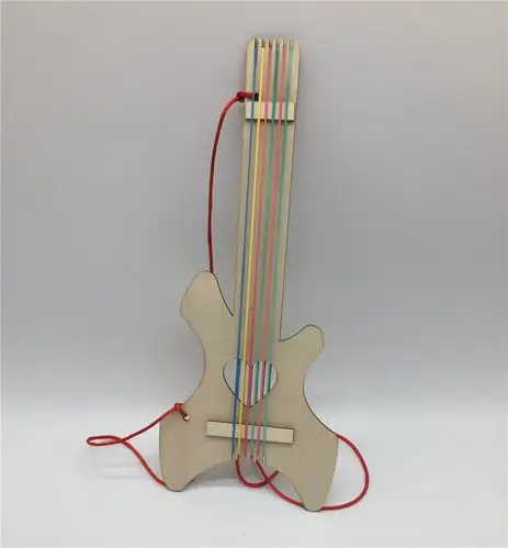 巧巧智创意木吉他 儿童手工绘画涂鸦吉他小幼儿园手工diy材料精品
