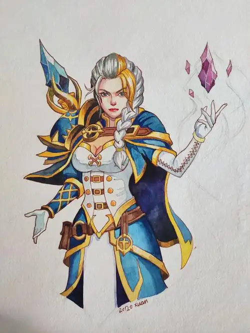 [魔兽世界]水彩练习,海的女儿吉安娜