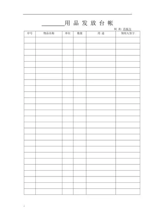 劳保用品发放台账2