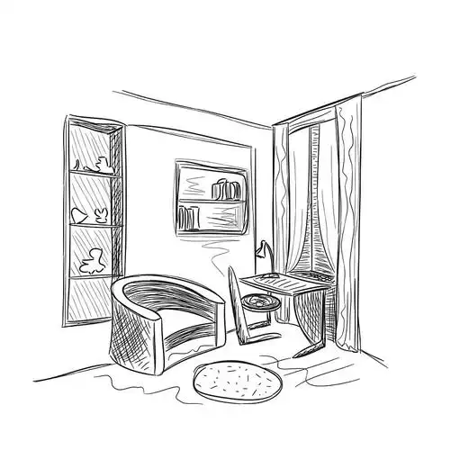 工作场所,素描,现代,室内,房间_高清图片_全景视觉