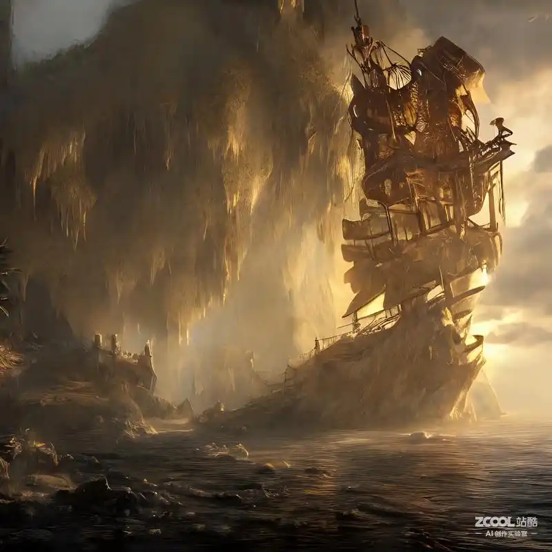 ai海盗船.#ai绘画 #视觉震撼 #绘画素材 #插画 - 抖音