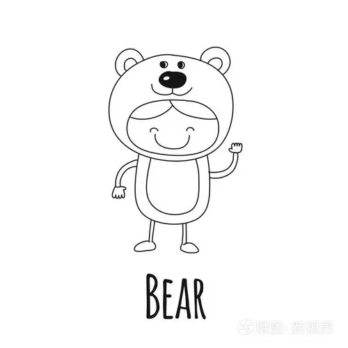 可爱的穿着熊服装的插图插画-正版商用图片1qk4kc-摄图新视界