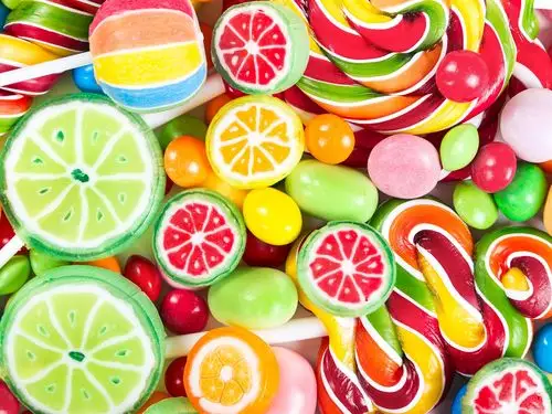 五颜六色的糖果,棒棒糖,甜的食物 壁纸