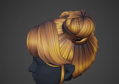 次世代 pbr 女性 美女 发型 头发 _joker2020作品_人物女人_cg模型网