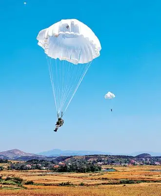 数千空降兵新兵首次跳伞 女伞兵800米云端亮相