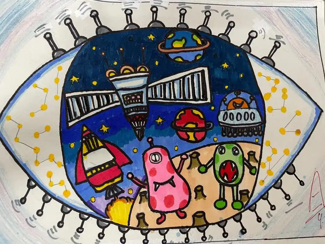 童眼看世界-岭南版小学五年级美术.#画画 #绘画 #岭南版小 - 抖音