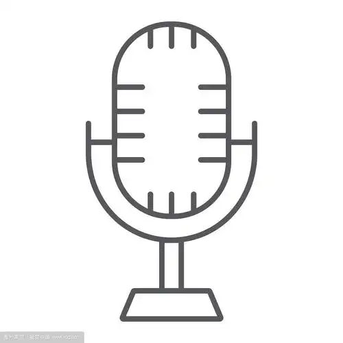 录音室麦克风细线图标音乐和音频