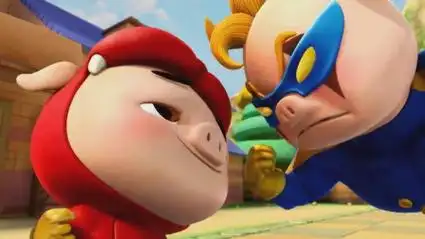 猪猪侠嘲笑超人强是猪头,超人强愤怒,猪猪侠:你难道不是猪头吗-少儿