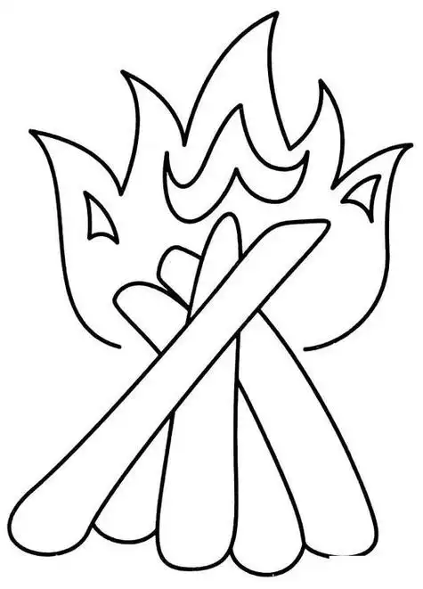 篝火简笔画的画法步骤教程怎么画简笔画教程火堆简笔画qq红包怎么画