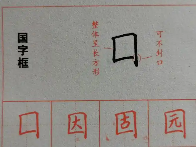 提醒:围而不堵,守而不困是书写全包围结构的常用方法.