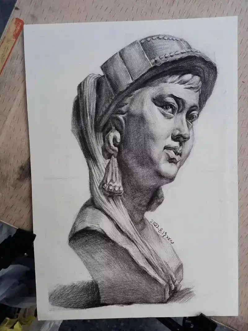 临摹 #美术生 #画画 #美术生 #石膏像 - 抖音