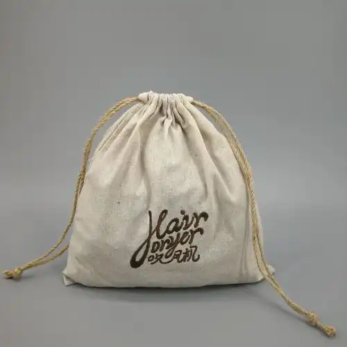 厂家定制棉麻束口袋防尘收纳包装袋麻布袋双抽绳袋批发