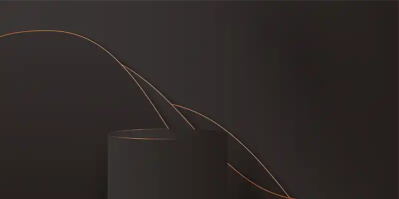 黑色烫金线条圆台高级感电商展板背景