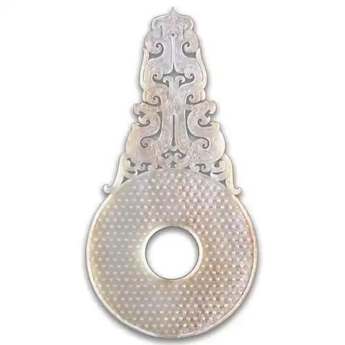 夜赏宝贝晚安之西汉透雕双龙高钮谷纹白玉璧