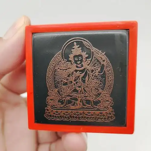 文殊菩萨印章藏传佛像印4厘米十万加行光敏印章可印5厘米格子纸