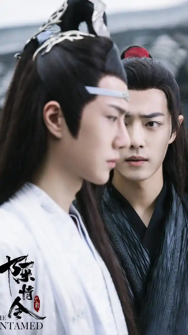 演员肖战,演员王一博.电视剧《陈情令》剧照