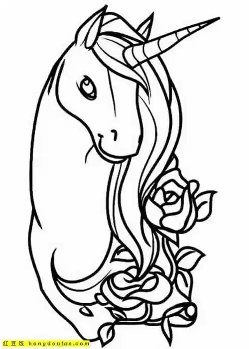 11张传奇故事中的独角兽卡通涂色图片-红豆饭小学生简笔画大全