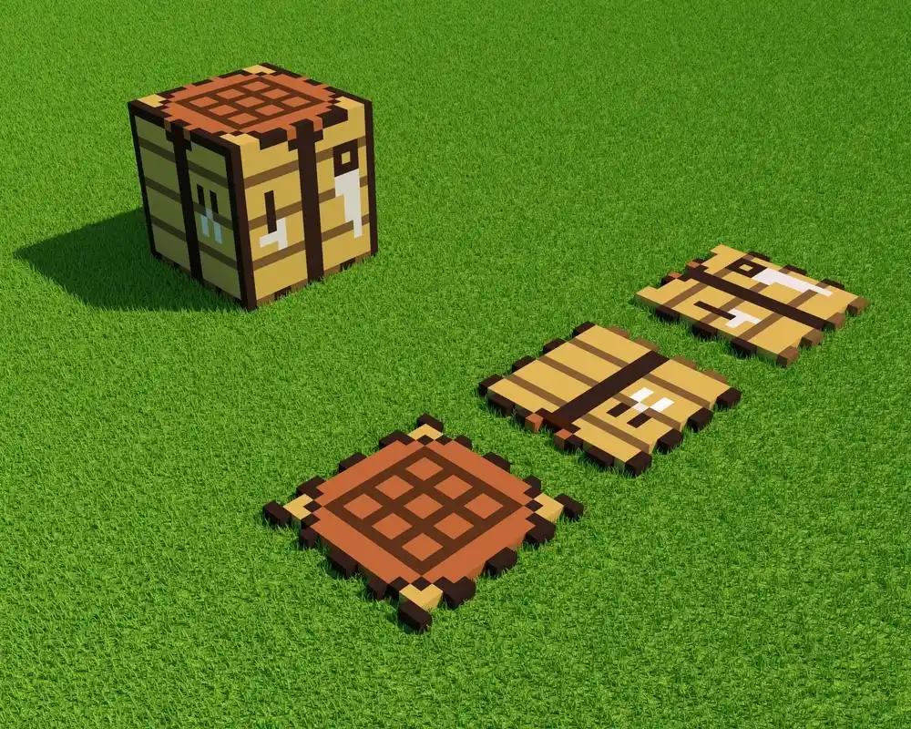 【mc工作台】电子拼豆 拼豆材料包还没到 就先做图纸跟模型了 - 抖音