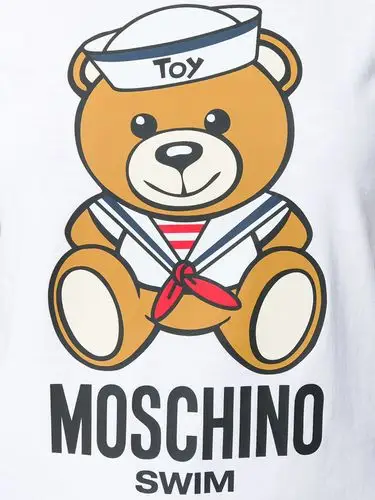 moschino/莫斯奇诺 2018年春夏新款 海军帽泰迪熊女士短袖t恤 三色可