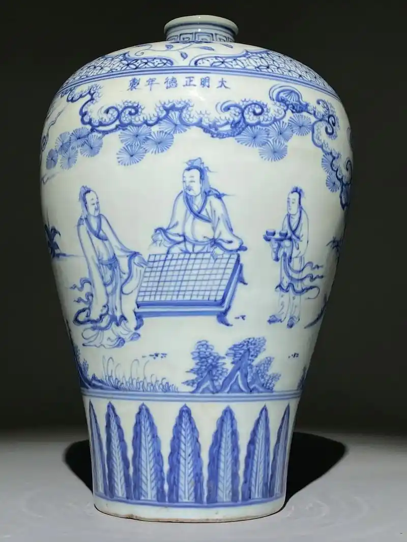 大明正德年青花梅瓶#古玩收藏交流 #器物之美 #青花瓷 #高 - 抖音