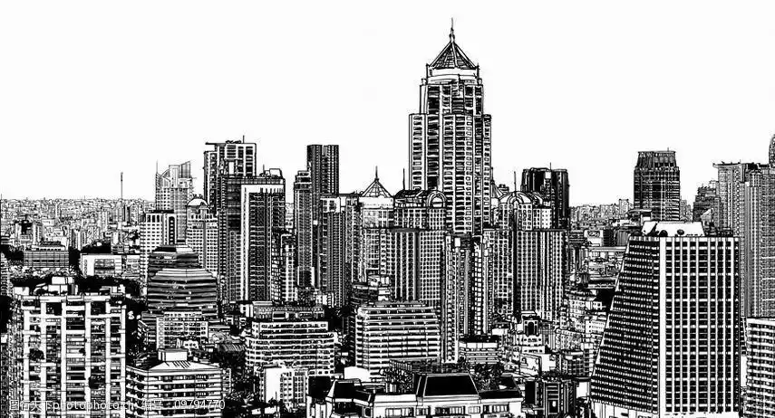 素描城市建筑图片