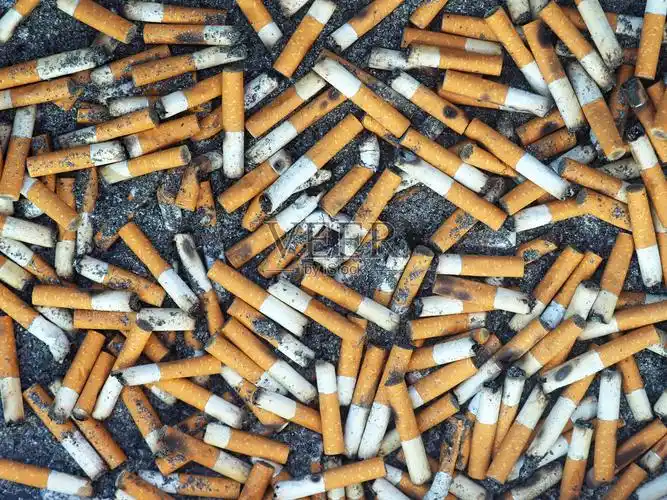 烟灰缸烟头背景大量燃烧过的香烟和灰烬特写照片摄影图片