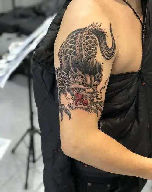 麒麟纹身纹身图片手臂新传统纹身图案