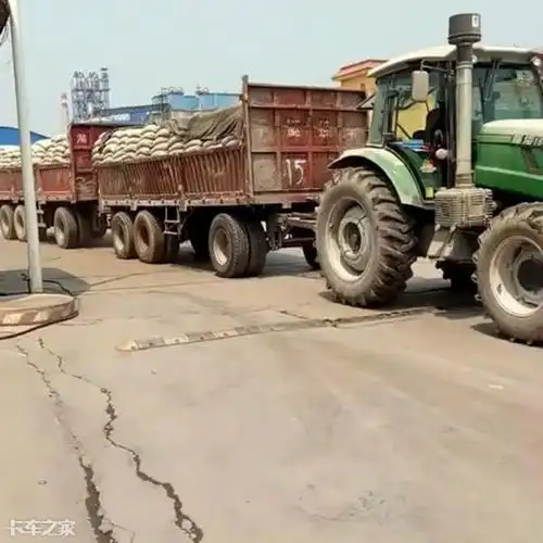 时风单缸拖拉机全挂车17米5大板见了直发抖没它拉不了的货