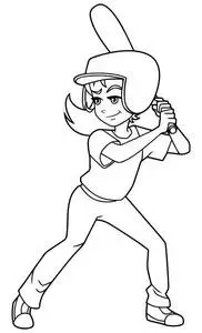 棒球击球手女孩线艺术照片