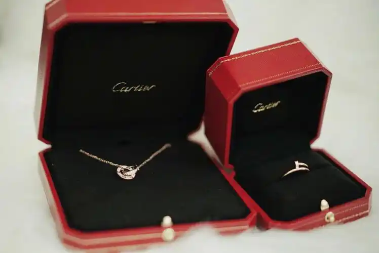 卡地亚双环满钻项链钉子戒指