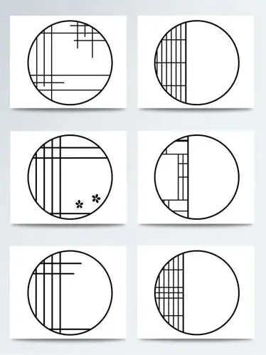 中国风古典手绘线条窗户