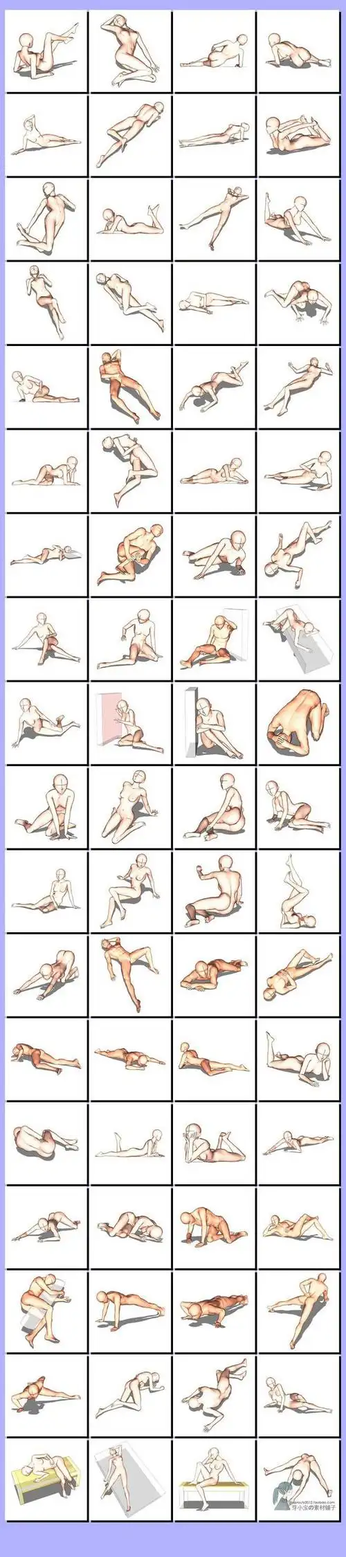 国外动漫卡通人体姿势动作/1584个人体姿势大合集(da0013)-淘宝网
