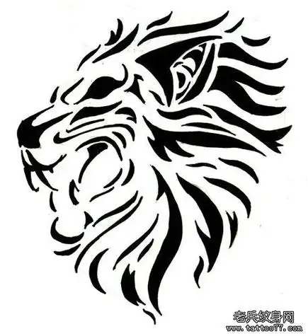 狮子简笔画纹身