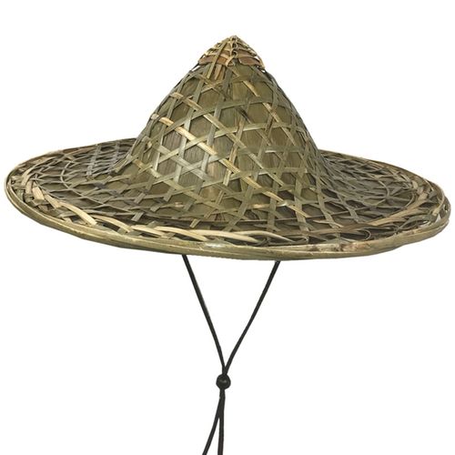 竹编大沿草帽复古防晒防雨斗笠渔夫夏季手工帽子